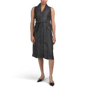 CYRUS Black Wash Denim Midi Shirt Dress